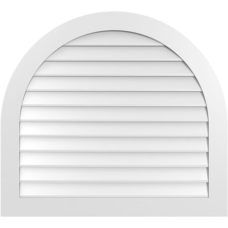 Ekena Millwork Round Top Surface Mount PVC Gable Vent: Non-Functional, w/ 3-1/2"W x 1"P Standard Frame, 42"W x 38"H GVPRT42X3801SN